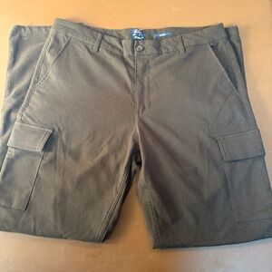 Ben Sherman Dark Brown Straight Fit Stretch Cargo Pants, utility, English, comfy